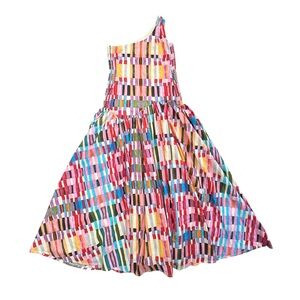 Drawn Painter’s Patch Asymmetrical Dress